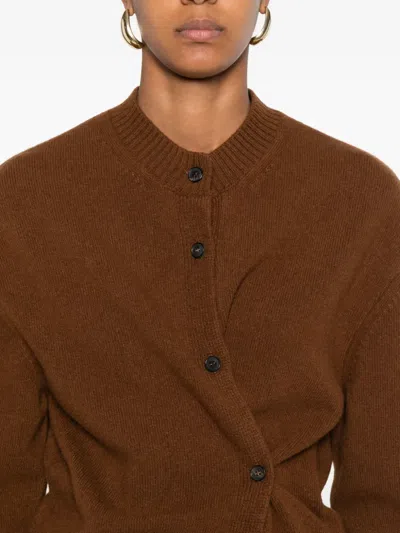 Phisique Du Role Button-front Wool Cardigan In Brown