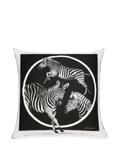 Dolce & Gabbana Silk Twill Cushion Large Multicolor Unisex Onesize In Multi