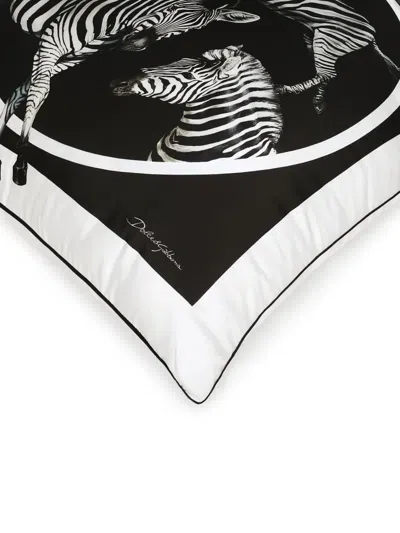 Dolce & Gabbana Silk Twill Cushion Large Multicolor Unisex Onesize In Multi