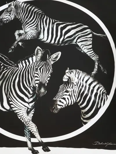 Dolce & Gabbana Silk Twill Cushion Large Multicolor Unisex Onesize In Multi