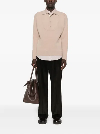 Jacquemus La Maille Vareuse Pallone Wool And Cashmere-blend Sweater In Neutral
