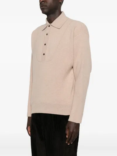 Jacquemus La Maille Vareuse Pallone Wool And Cashmere-blend Sweater In Neutral
