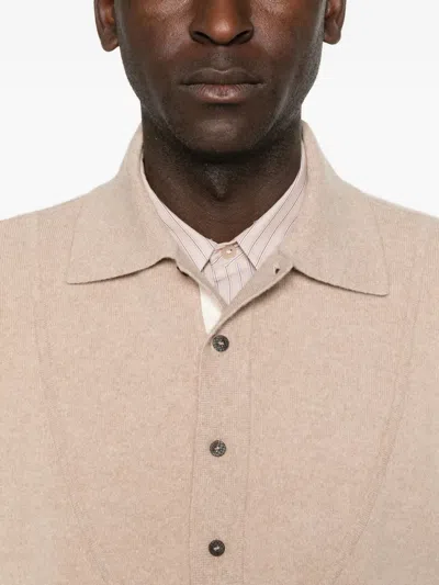 Jacquemus La Maille Vareuse Pallone Wool And Cashmere-blend Sweater In Neutral