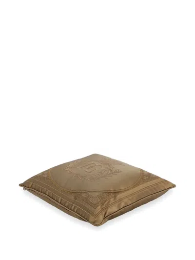 Dolce & Gabbana Dg-embossed Cushion (60cm X 60cm) In Brown