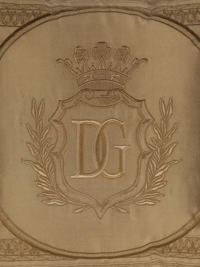 Dolce & Gabbana Dg-embossed Cushion (60cm X 60cm) In Brown