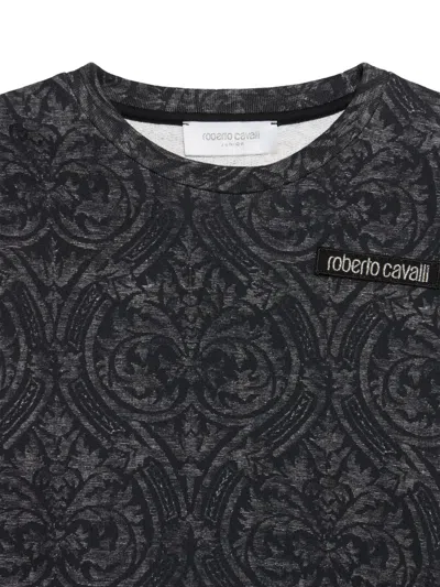 Roberto Cavalli Damask-print Sweatshirt In Black