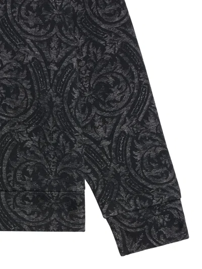 Roberto Cavalli Damask-print Sweatshirt In Black