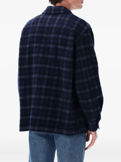 Apc A.p.c. A.p.c. Stanley Checked Wool Overshirt In Blue
