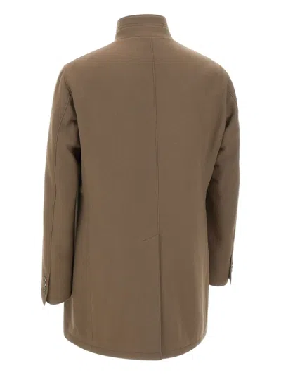 Tagliatore Button-fastening Coat In Brown
