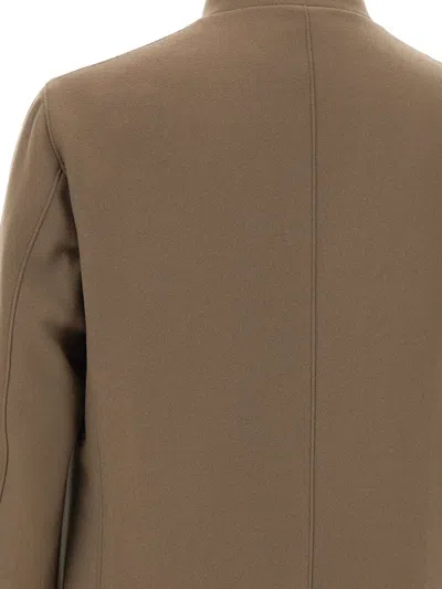 Tagliatore Button-fastening Coat In Brown