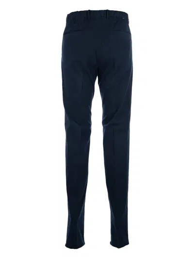 Incotex Trousers With Back Pocket And Elastic Waistband In Blue