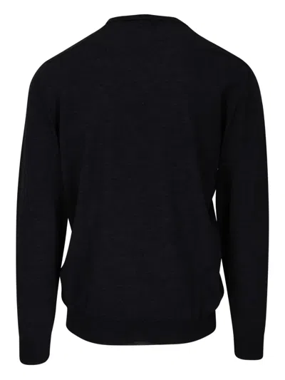 Fedeli V-neck Wool Sweater In Black