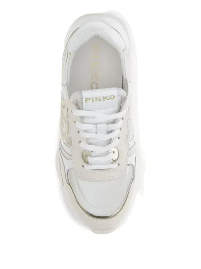 Pinko Suede Zoe Sneakers With Logo In White