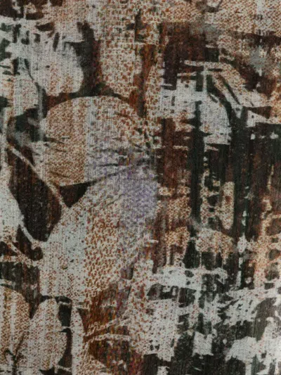 Gaynor-bongard Floral-print Wool Scarf In Blue