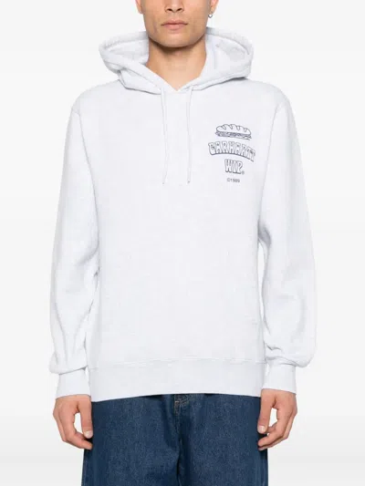 Carhartt Logo Cotton Hoodie With Drawstring Hood In Gray