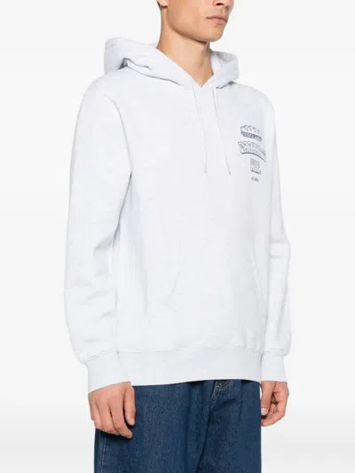 Carhartt Logo Cotton Hoodie With Drawstring Hood In Gray