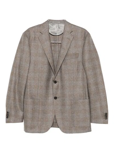 Corneliani Tailored Brown Jacket With Notch Lapels In Brown