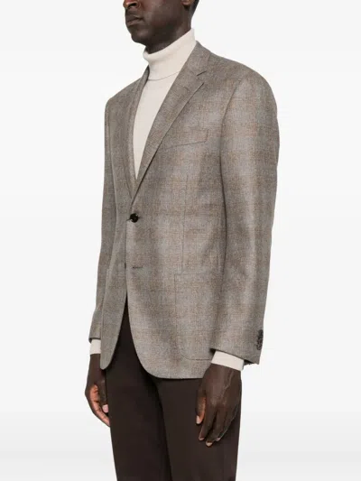 Corneliani Tailored Brown Jacket With Notch Lapels In Brown