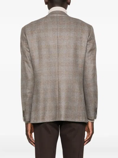Corneliani Tailored Brown Jacket With Notch Lapels In Brown
