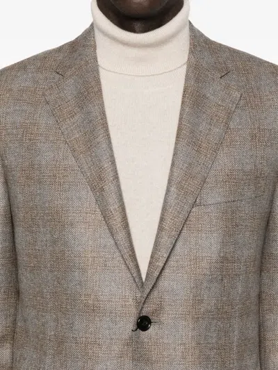 Corneliani Tailored Brown Jacket With Notch Lapels In Brown