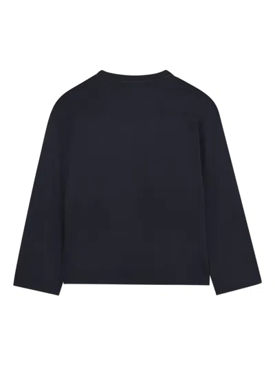 Kenzo Number 70-motif Long-sleeves Top In Black