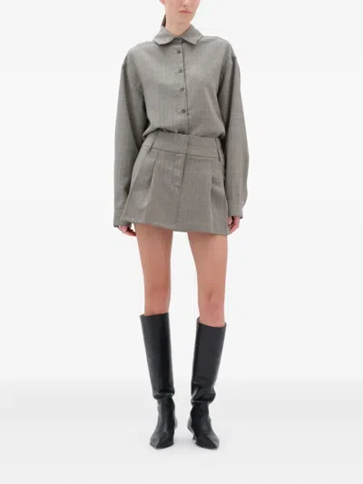 Remain Birger Christensen Double Waistband Skirt With Flattering Silhouette In Neutral