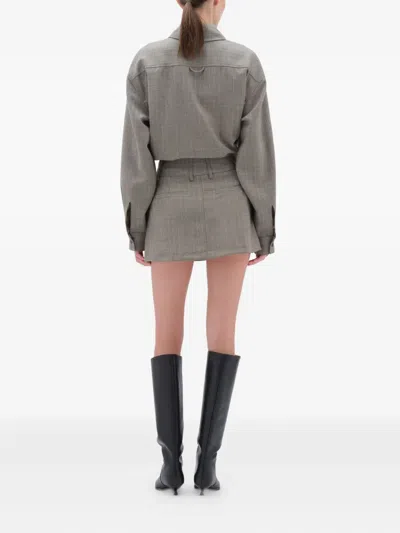 Remain Birger Christensen Double Waistband Skirt With Flattering Silhouette In Neutral