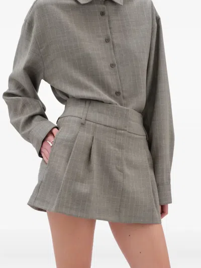 Remain Birger Christensen Double Waistband Skirt With Flattering Silhouette In Neutral