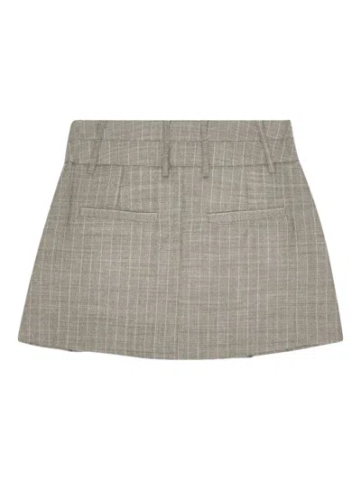 Remain Birger Christensen Double Waistband Skirt With Flattering Silhouette In Neutral