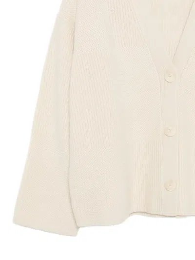 Joseph Womens Quail V-neck Ribbed Wool-blend Cardigan In White