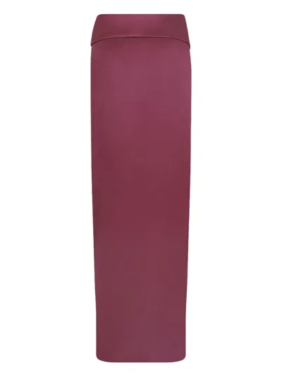 Genny Womens Rhododendron Envers Wrap-front Satin Midi Skirt In Pink