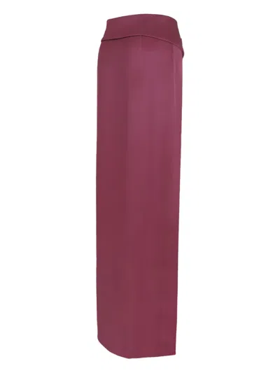 Genny Womens Rhododendron Envers Wrap-front Satin Midi Skirt In Pink