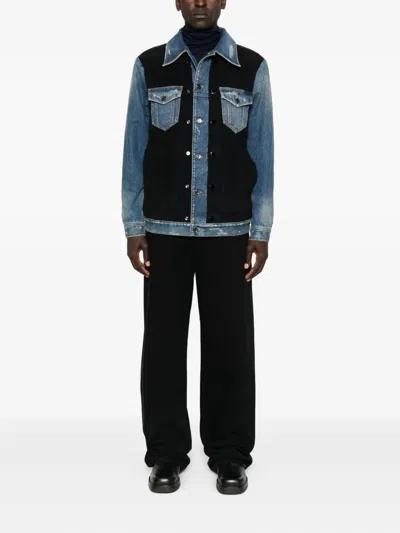 Dolce & Gabbana Blue Cotton Elastan Polyamide Polyester Jacket In Blue