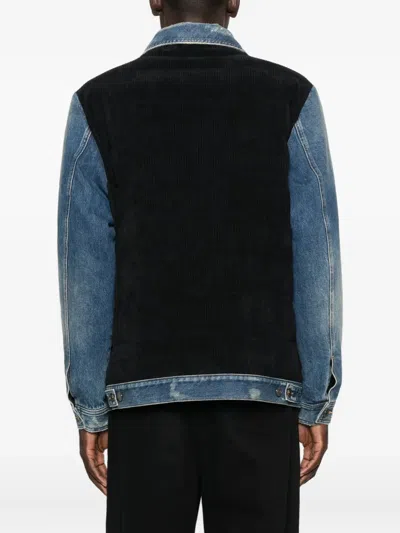 Dolce & Gabbana Blue Cotton Elastan Polyamide Polyester Jacket In Blue