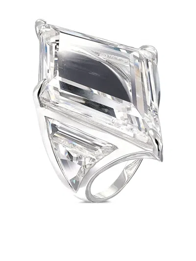 Anabela Chan Rhodium Vermeil Trinity's Shard Ring In Metallic
