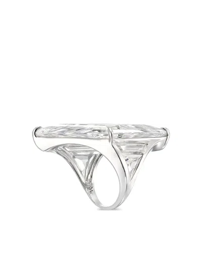 Anabela Chan Rhodium Vermeil Trinity's Shard Ring In Metallic