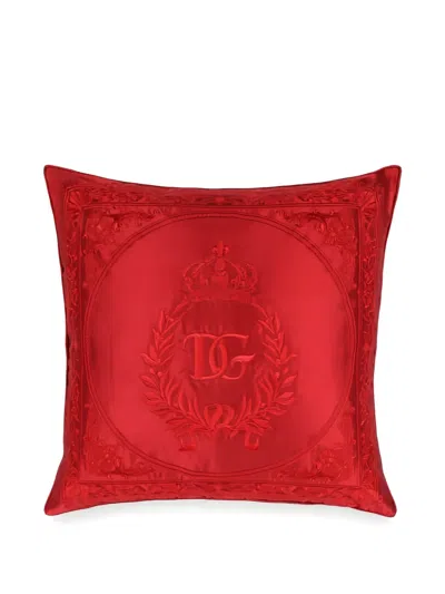 Dolce & Gabbana Mikado Silk Cushion Large In Red