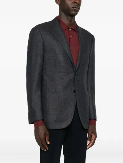 Corneliani Two-button Patch-pocket Jacket In Gray