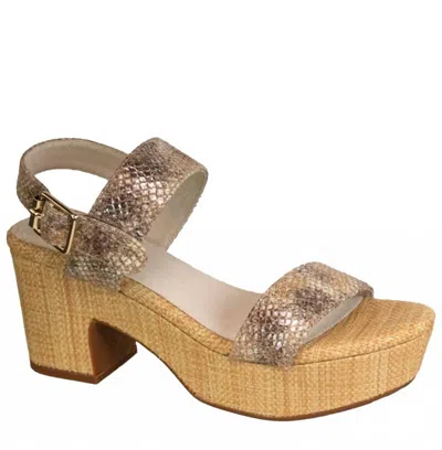 Chocolat Blu Women's Grettel Embossed Snake Sandal In Tan In Multi