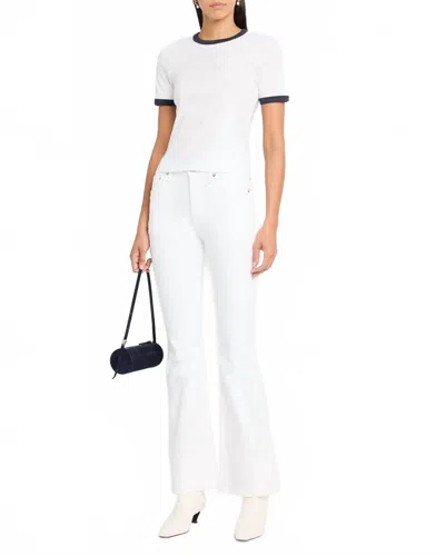 Rag & Bone Flexi Dahlia Mid Rise Flare In Optic White In White