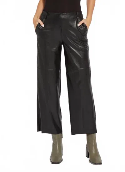 Lyssé High Waist Vegan Leather Wide Leg Pants In Kohl Black In Multi