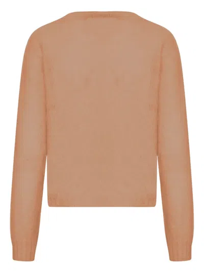 Max Mara Crew Neck Pullover In Brown