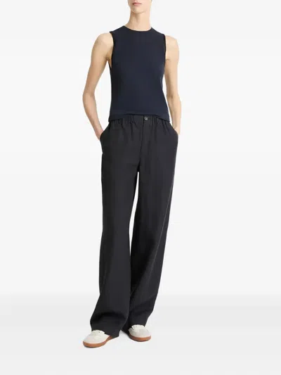Vince Elastic-waist Trousers In Black