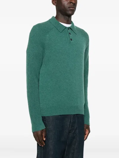 Eric Bompard Long-sleeve Polo Shirt In Green