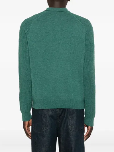 Eric Bompard Long-sleeve Polo Shirt In Green