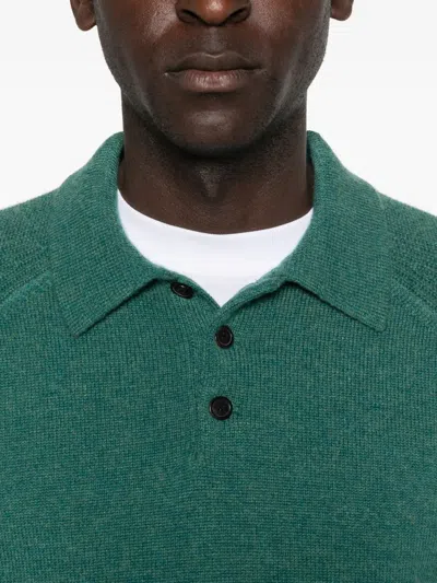 Eric Bompard Long-sleeve Polo Shirt In Green