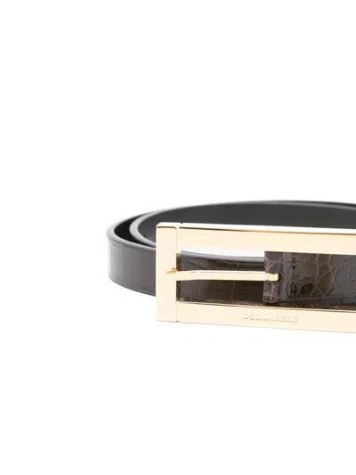 仿鳄鱼纹扣环腰带