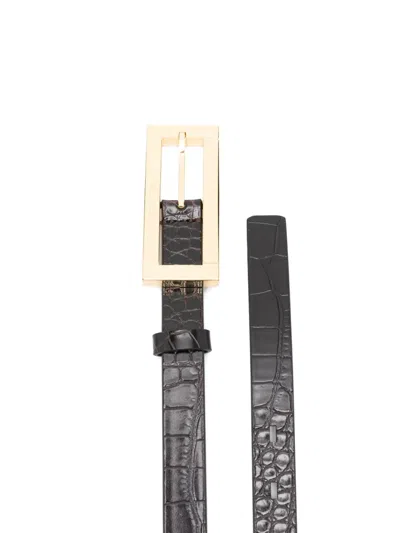 仿鳄鱼纹扣环腰带