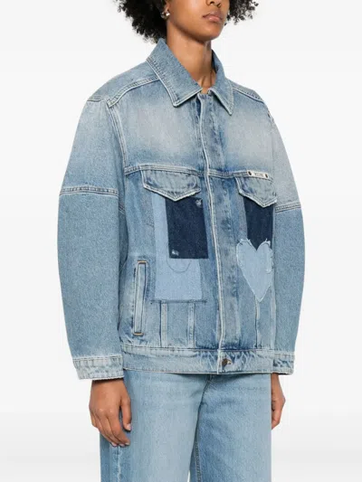 Moschino Tailored Patchwork Blazer Pockets In Blue