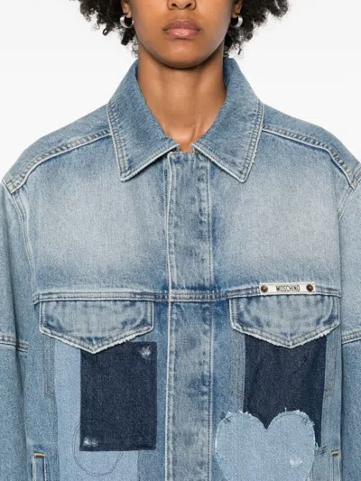 Moschino Tailored Patchwork Blazer Pockets In Blue